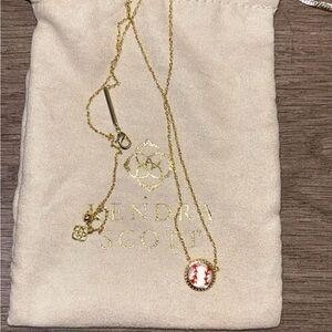 Kendra Scott Gold Baseball Necklace